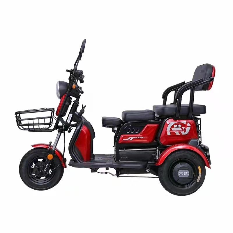 3W Electric Passenger Tricycle for Disabled Elders 25km/H with Foldable Seats Rear Box for Passengers