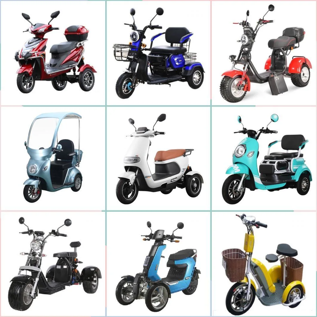 Folding Two Seats Parent-Child Electric Three Wheel Scooter Disabled People Auxiliry Electric Tricycle with Cargo Storage Rack